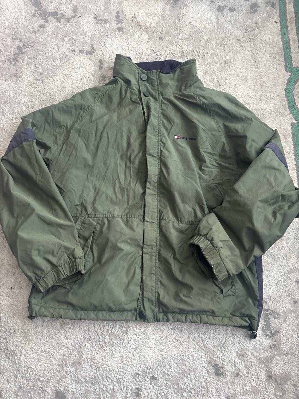 Men's Vintage Tommy Hilfiger Lined Coat Sz XL Green